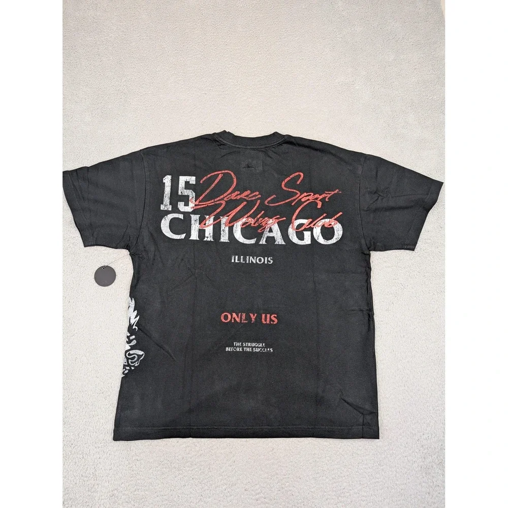 Darc Sport Chicago Wolves Shirt‎ Mens Medium Black Hockey Oversized Graphic Tee - Picture 2 of 10